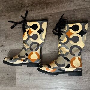 Coach Pull On Rain Boots C Logo Size 10